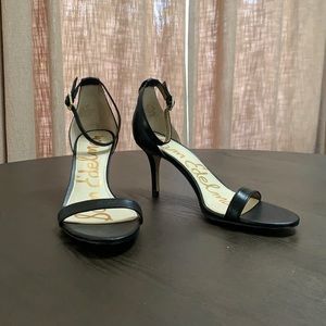 Sam Edelman 3” black strappy heels.